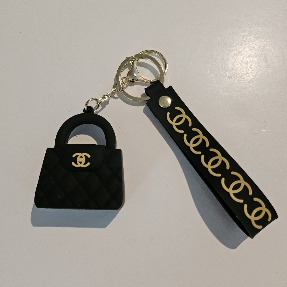 Fashion bag charm (key chain or Christmas ornament) BLACK